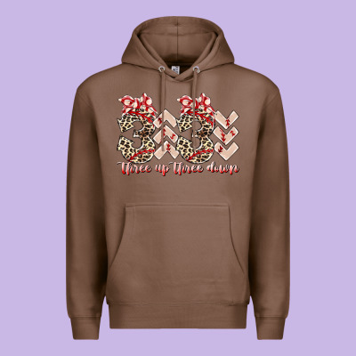 Three Up Theree Down Premium Hoodie Designed By Racoondesign