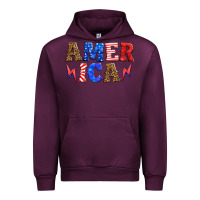 Mauve Wine america thunderbolt Urban Hoodie - HRA Design Shop
