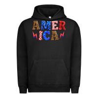 Pigment Black america thunderbolt Urban Hoodie - HRA Design Shop