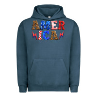 Pigment Midnight Navy america thunderbolt Urban Hoodie - HRA Design Shop