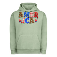 Pigment Oil Green america thunderbolt Urban Hoodie - HRA Design Shop