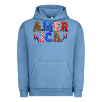 Pigment Pebble Blue america thunderbolt Urban Hoodie - HRA Design Shop