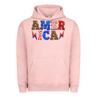 Pigment Salmon america thunderbolt Urban Hoodie - HRA Design Shop