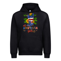 Black all american girl cowboy boot with sunflower Urban Hoodie - HRA Design Shop