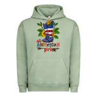 Pigment Oil Green all american girl cowboy boot with sunflower Urban Hoodie - HRA Design Shop