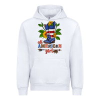 White all american girl cowboy boot with sunflower Urban Hoodie - HRA Design Shop
