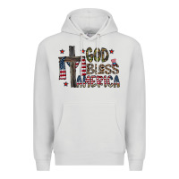 Dove Grey god bless america Premium Hoodie - CowhideDigitalArt