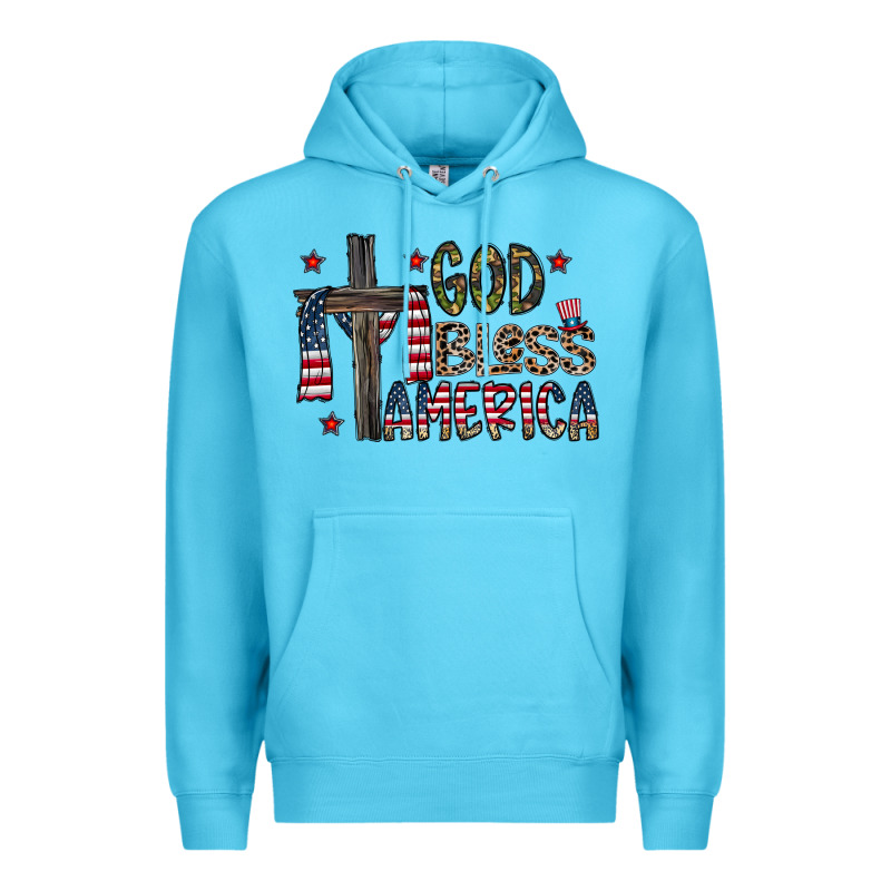 God Bless America Premium Hoodie by CowhideDigitalArt | Teevron