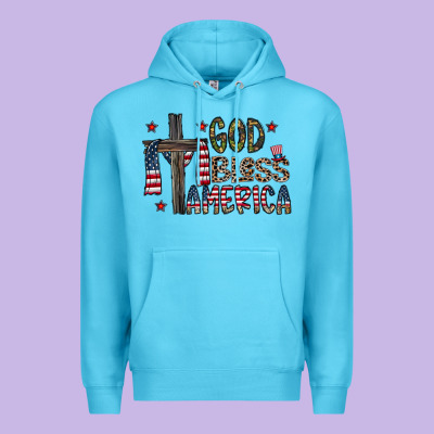 God Bless America Premium Hoodie Designed By Cowhidedigitalart