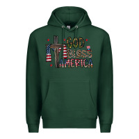 Sports Green god bless america Premium Hoodie - CowhideDigitalArt