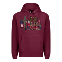 Burgundy god bless america Premium Hoodie - CowhideDigitalArt