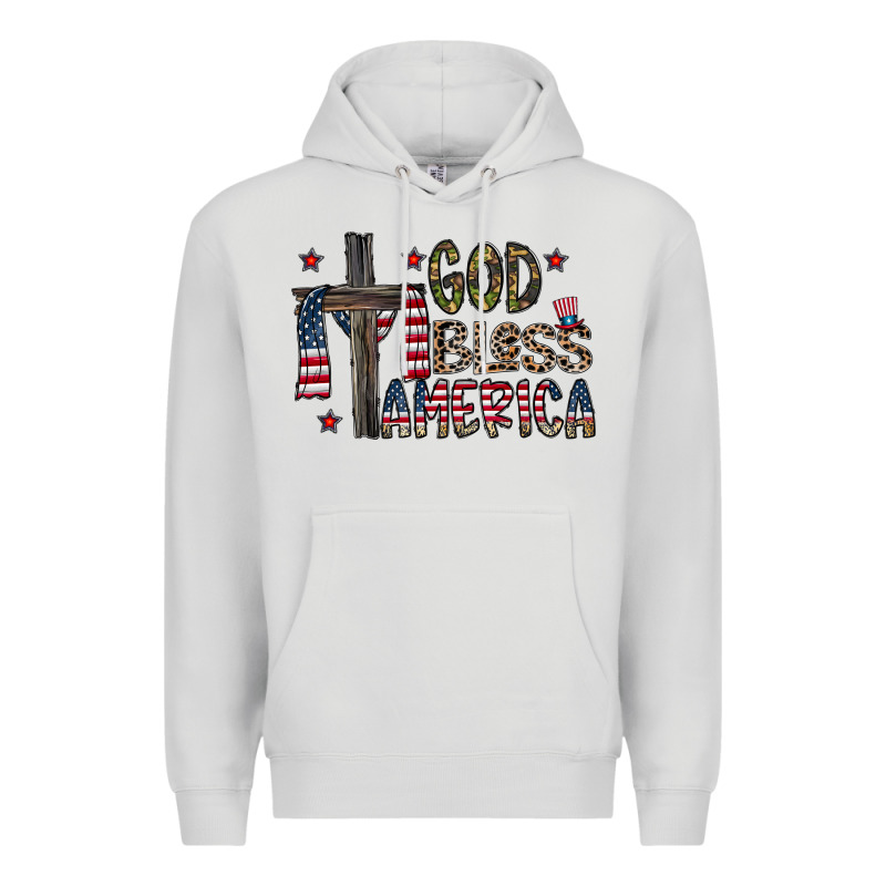 God Bless America Premium Hoodie by CowhideDigitalArt | Teevron