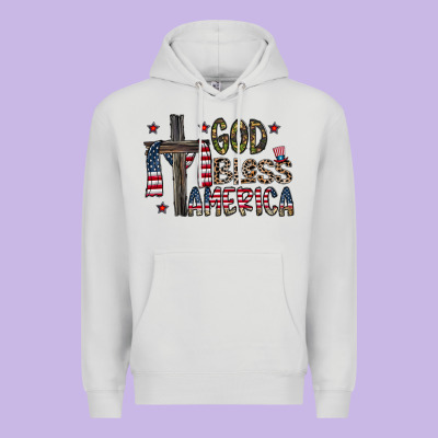 God Bless America Premium Hoodie Designed By Cowhidedigitalart