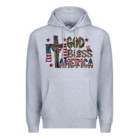 Heather Grey god bless america Premium Hoodie - CowhideDigitalArt