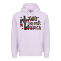 Lilac god bless america Premium Hoodie - CowhideDigitalArt
