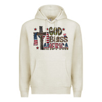Oatmeal Heather god bless america Premium Hoodie - CowhideDigitalArt