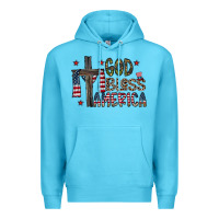 Ocean Blue god bless america Premium Hoodie - CowhideDigitalArt