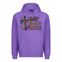 Purple god bless america Premium Hoodie - CowhideDigitalArt