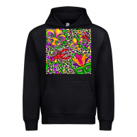 Black mardi gras crawfish leopard  seamless pattern Urban Hoodie - FaDigitalArtStudio