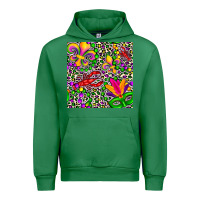 Emerald mardi gras crawfish leopard  seamless pattern Urban Hoodie - FaDigitalArtStudio