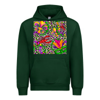 Foreset Green mardi gras crawfish leopard  seamless pattern Urban Hoodie - FaDigitalArtStudio