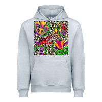 Heather Grey mardi gras crawfish leopard  seamless pattern Urban Hoodie - FaDigitalArtStudio