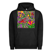 Pigment Black mardi gras crawfish leopard  seamless pattern Urban Hoodie - FaDigitalArtStudio