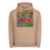 Pigment Burro mardi gras crawfish leopard  seamless pattern Urban Hoodie - FaDigitalArtStudio