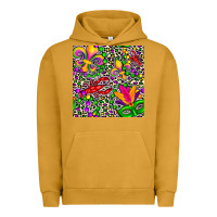 Pigment Peanut Butter mardi gras crawfish leopard  seamless pattern Urban Hoodie - FaDigitalArtStudio