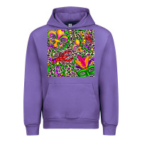 Tulip mardi gras crawfish leopard  seamless pattern Urban Hoodie - FaDigitalArtStudio