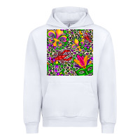 White mardi gras crawfish leopard  seamless pattern Urban Hoodie - FaDigitalArtStudio