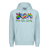 Blue Mist peace love equality Premium Hoodie - HRA Design Shop