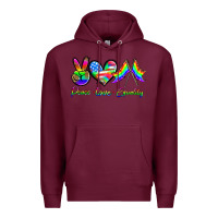 Burgundy peace love equality Premium Hoodie - HRA Design Shop