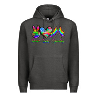 Charcoal Heather peace love equality Premium Hoodie - HRA Design Shop