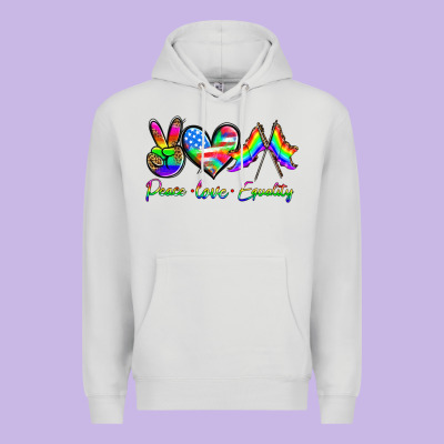 Peace Love Equality Premium Hoodie Designed By Hra Design Shop
