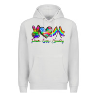 Dove Grey peace love equality Premium Hoodie - HRA Design Shop