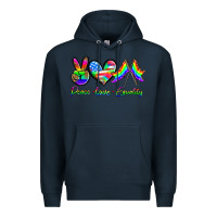 Navy peace love equality Premium Hoodie - HRA Design Shop