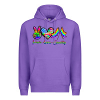 Purple peace love equality Premium Hoodie - HRA Design Shop