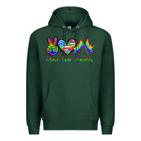 Sports Green peace love equality Premium Hoodie - HRA Design Shop