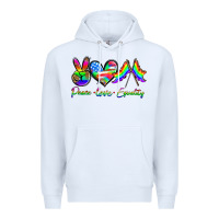 White peace love equality Premium Hoodie - HRA Design Shop