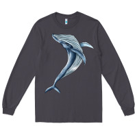 Smoke humpback whale jumping Long Sleeve Tee - BarkalooDesign