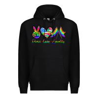 Black peace love equality Premium Hoodie - HRA Design Shop