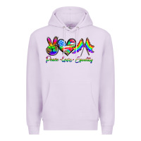 Lilac peace love equality Premium Hoodie - HRA Design Shop