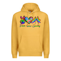 Mustard peace love equality Premium Hoodie - HRA Design Shop