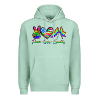 Seafoam peace love equality Premium Hoodie - HRA Design Shop