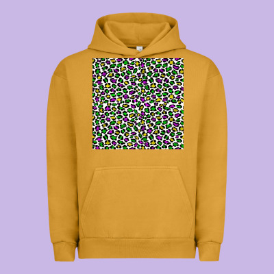 Mardi Gras Leopard  Seamless Pattern Urban Hoodie Designed By Fadigitalartstudio