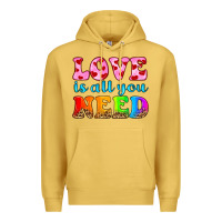 Antique Gold love is all you need Premium Hoodie - HRA Design Shop