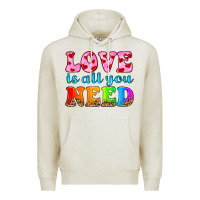 Oatmeal Heather love is all you need Premium Hoodie - HRA Design Shop