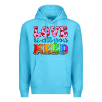 Ocean Blue love is all you need Premium Hoodie - HRA Design Shop