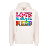 Pale Pink love is all you need Premium Hoodie - HRA Design Shop